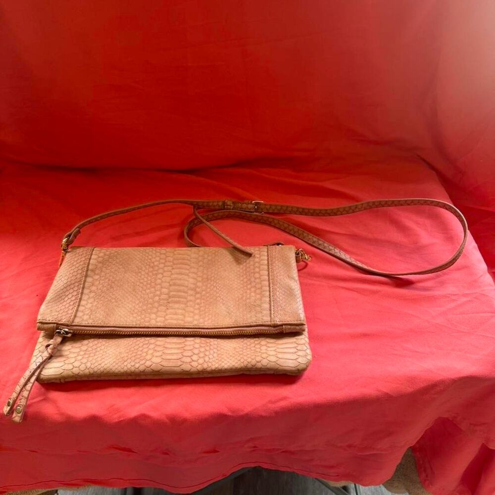 Pinkish Tan/Coral Nordstrom crossbody bag w/ strap & Original Tag